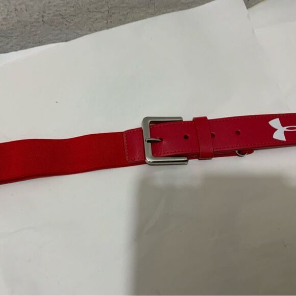 Under Armour Baseball Softball Sports Belt Red White - Picture 2 of 5